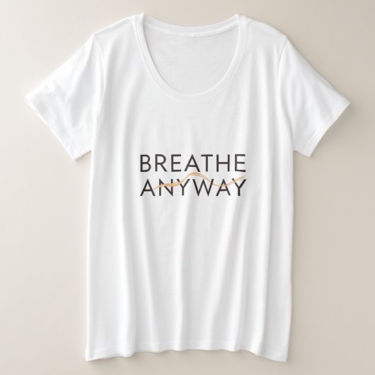 Breathe Anyway – Stress Awareness Minimal Yellow  プラスサイズTシャツ (デザイン正面)