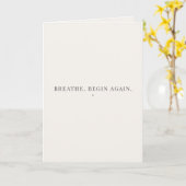 Breathe Begin Again ミニマリスト 引用 – 落ち着き カード (黄色い花)