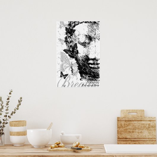 Breathe Buddha Poster ポスター (キッチン)