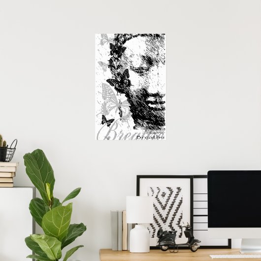 Breathe Buddha Poster ポスター (ホームオフィス)