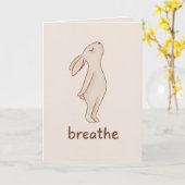 Breathe Bunny Encouragement Card カード (黄色い花)