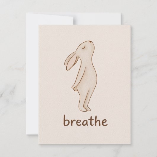 Breathe Bunny Flat Note Card ノートカード (正面)