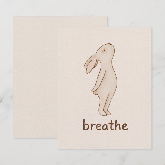 Breathe Bunny Flat Note Card ノートカード (正面/裏面)
