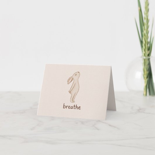 Breathe Bunny Folded Thank You Card サンキューカード (正面)