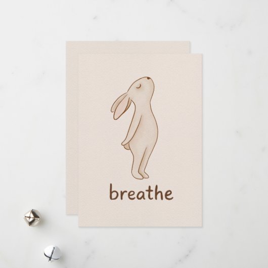 Breathe Bunny Minimalist Encouragement Card シーズンカード (正面/裏面インサイチュ)