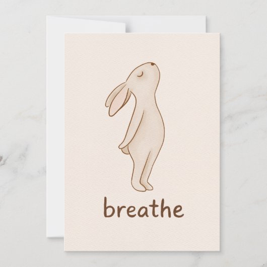 Breathe Bunny Minimalist Magnet Card マグネット招待状 (正面)