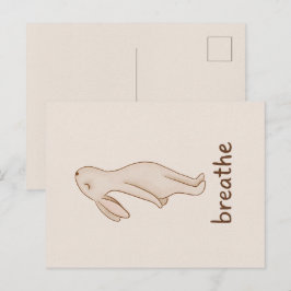 Breathe Bunny Minimalist Postcard インビテーションポストカード