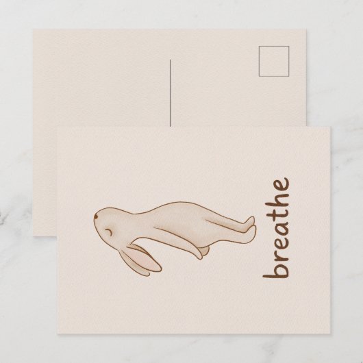 Breathe Bunny Minimalist Postcard インビテーションポストカード (正面/裏面)