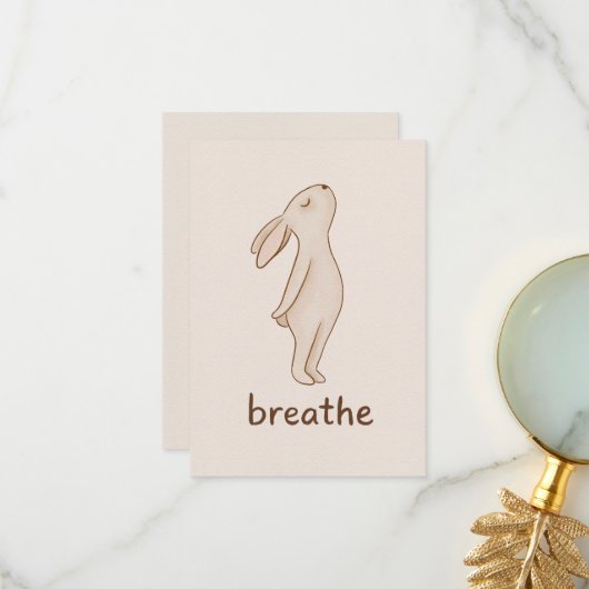 Breathe Bunny Thank You Card サンキューカード (正面/裏面インサイチュ)