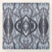 Breathe Dark Blue Abstract Watercolor Art ガラスコースター (正面)