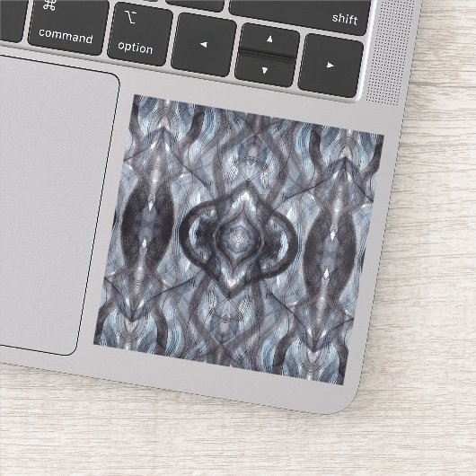 Breathe Dark Blue Abstract Watercolor Art シール (詳細)