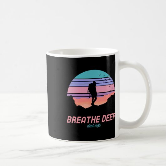 Breathe Deep Climb High - Hiking  コーヒーマグカップ (右)