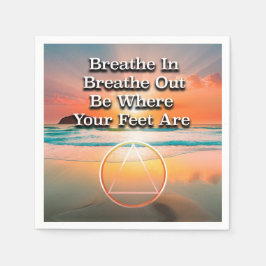 Breathe In Breathe Out Recovery Slogan Sunrise スタンダードカクテルナプキン