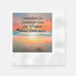 Breathe In Breathe Out Recovery Slogan Sunrise 縁ありカクテルナプキン