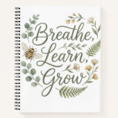 Breathe Learn Grow Mindfulness for mindful living  ノートブック (正面)