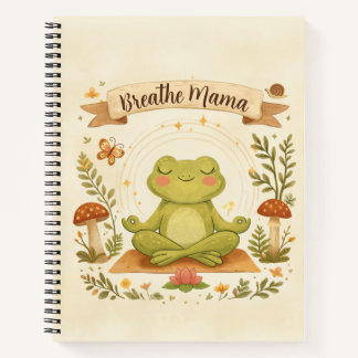 Breathe Mama かわいいカエル マインドフルネス ノートブック