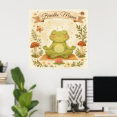 Breathe Mama Cute Frog Mindfulness Art ポスター (ホームオフィス)