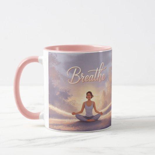 Breathe Meditation Mug Lavender Sky マグカップ (左)