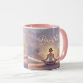 Breathe Meditation Mug Lavender Sky マグカップ (正面右)