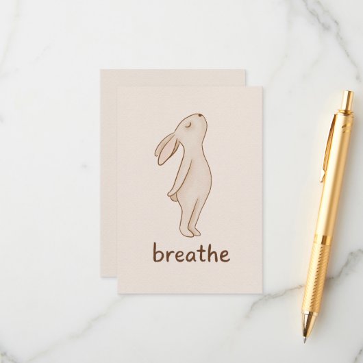 Breathe Minimal Bunny Encouragement Card エンクロージャーカード (正面/裏面インサイチュ)