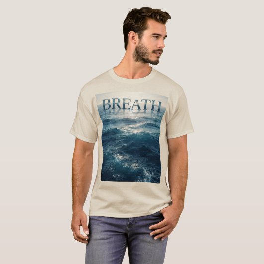 Breathe Ocean Waves Tシャツ | プレミアム CoastalBeacH (正面フル)