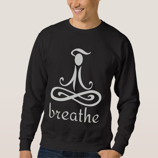 Breathe Om Yoga Meditation Symbol スウェットシャツ (正面)