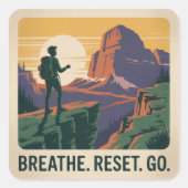 Breathe. Reset. Go. スクエアシール (正面)