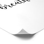 Breathe Script Quote Wall Art ポスター (角)