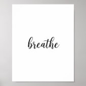 Breathe Script Quote Wall Art ポスター (正面)
