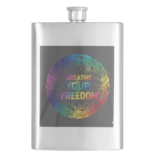Breathe Your Freedom – 励ましのマインドフルネス フラスク (正面)