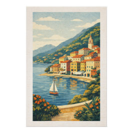 Breathtaking Riviera Seaside Retro Travel Poster ポスター