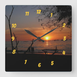 Breathtaking Tamarindo Sunset スクエア壁時計