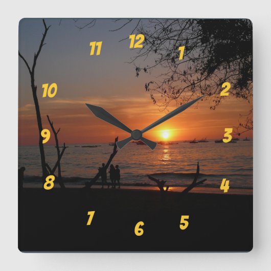 Breathtaking Tamarindo Sunset スクエア壁時計 (正面)