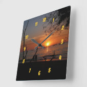 Breathtaking Tamarindo Sunset スクエア壁時計 (傾斜)