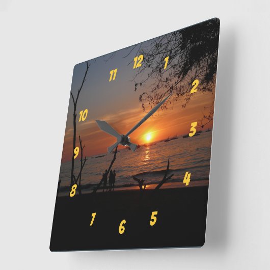 Breathtaking Tamarindo Sunset スクエア壁時計 (傾斜)