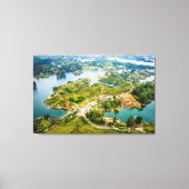 Breathtaking View of Guatape Antioquia Sunny Skies キャンバスプリント (正面)