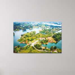 Breathtaking View of Guatape Antioquia Sunny Skies キャンバスプリント