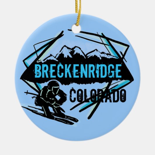 Breckenridgeコロラド州のスキー山のオーナメント セラミックオーナメント (正面)
