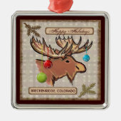 Breckenridgeコロラド州の芸術的なアメリカヘラジカのオーナメント メタルオーナメント (正面)