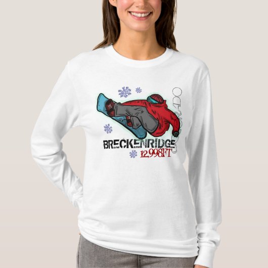 Breckenridgeコロラド州の高度のスノーボードのフード付きスウェットシャツ Tシャツ (正面)