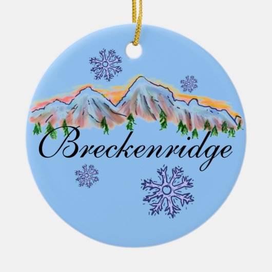 Breckenridgeコロラド州山のオーナメント セラミックオーナメント (正面)