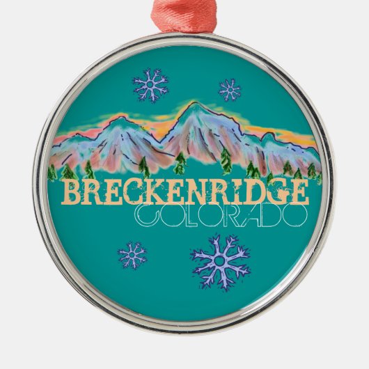 Breckenridgeコロラド州山の雪片のオーナメント メタルオーナメント (正面)