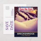 Breckenridge Colorado スキースロープ ウェディング 招待状 (正面/裏面)