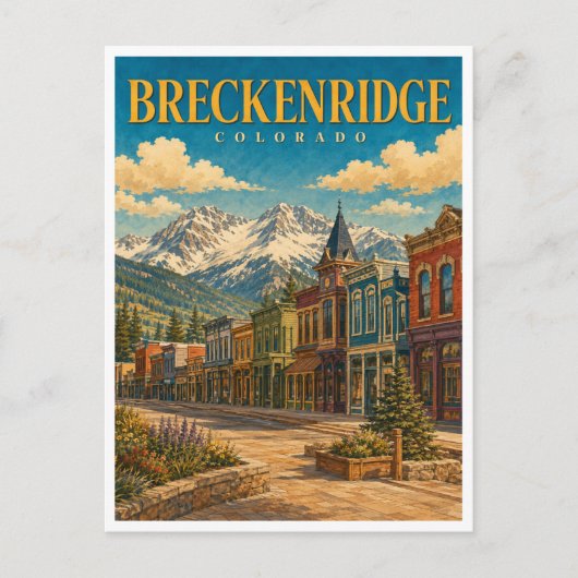 Breckenridge Colorado メインストリート GeoSaga ポストカード (正面)