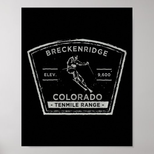 Breckenridge Colorado Long Sleeve Snow Skiing  ポスター (正面)
