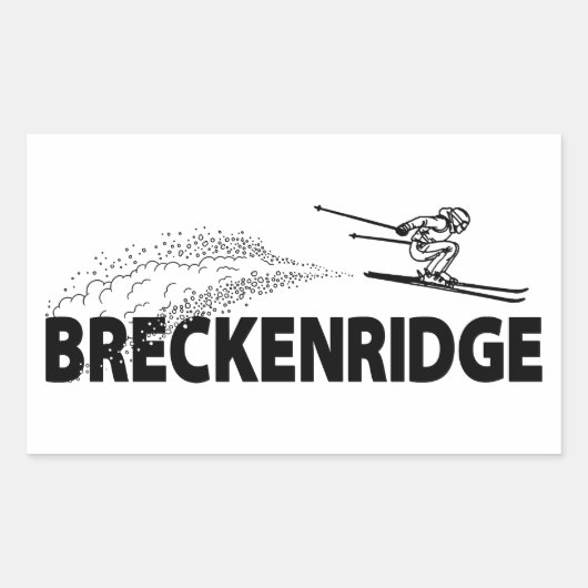 Breckenridge Colorado Ski Jumper 長方形シール (正面)
