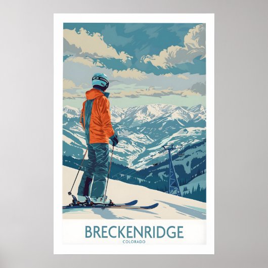 Breckenridge Ski Print - Colorado 1 ポスター (正面)