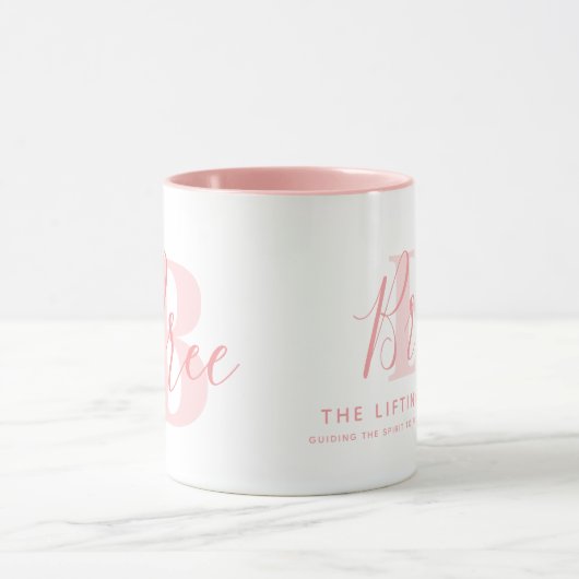 Bree name meaning and monogram soft pink text マグカップ (中央)