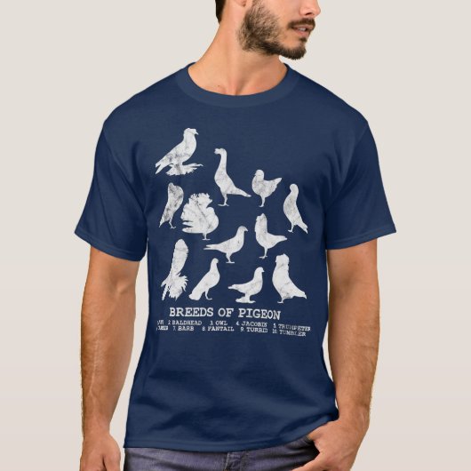 Breeds of Pigeons pigeon lover Tシャツ (正面)