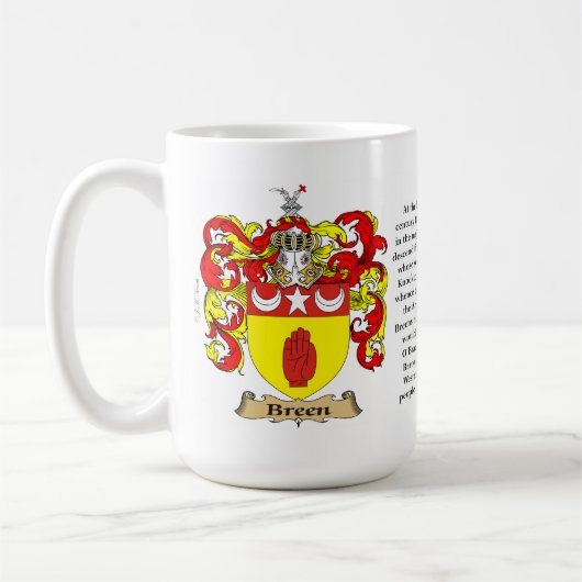 Breen家族の紋章付き外衣 コーヒーマグカップ (左)